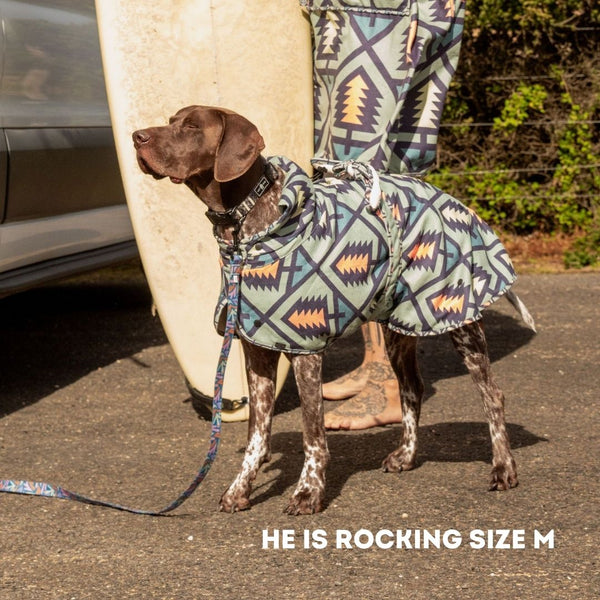 Dog hooded towel, bathrobe for dogs, calming jacket for dogs. recycled, eco friendly products for dogs. Made from recycled plastic bottles.Drying Hoodie for dogs. Lightweight towel for dogs. Matching dog and owner towel, Outdoor dog and human matching gear