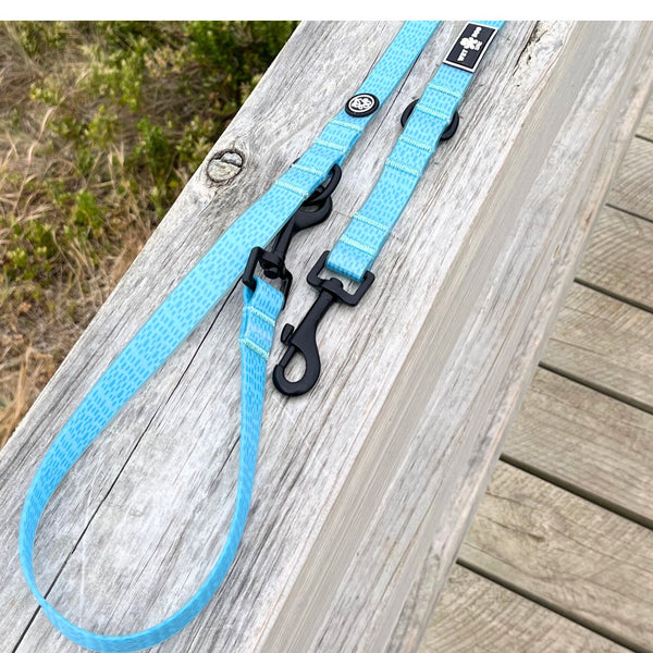 Waterproof Dog Lead - Ripple  BLUE - Double Clip