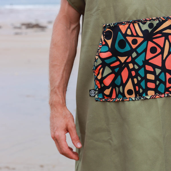 Lightweight / recycled microfibre surf poncho/ colorful