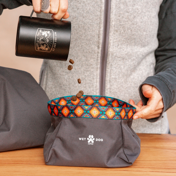Foldable, Packable, Lightweight travel dog bowl.