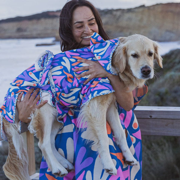 SeaGal Print Hooded Towel Bundle For You and Your Dog