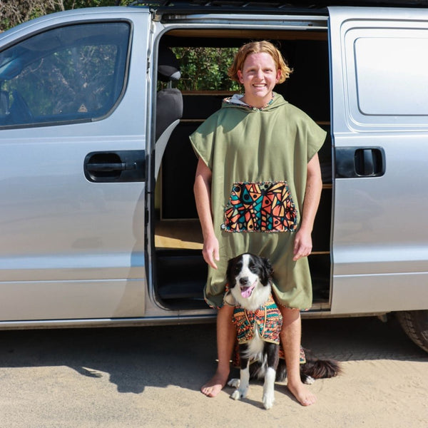 Hooded Poncho Towel - Forest