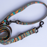 Waterproof, sand proof dog lead. Stainless Steel D Ring. Recycled webbing. Eco friendly coating. Designed in Australia. Designer lead. Double clip Lead. 