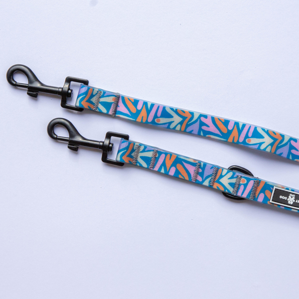 Double clip dog lead. Waterproof, made from recycled plastic bottles. 