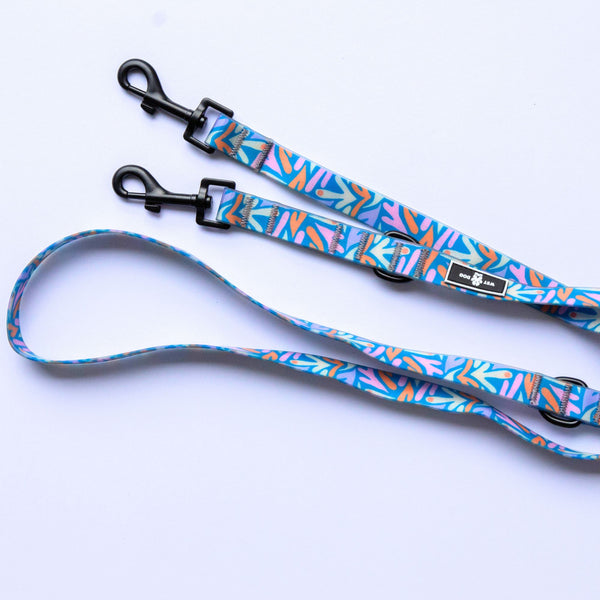waterproof dog lead. Double clip, functional and adjustable length. Recycled webbing. Eco friendly. Australia Owned small business. 