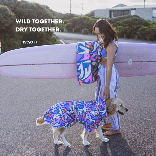 SeaGal Print Hooded Towel Bundle For You and Your Dog