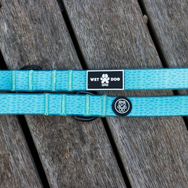 Waterproof Dog Lead - Ripple  BLUE - Double Clip
